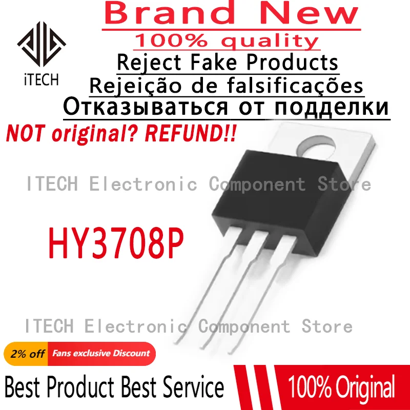 (10-50)pcs/lot Original HY3708P MOSFET 170A80V HY3708 TO-220 Transistor 100% New and Genuine