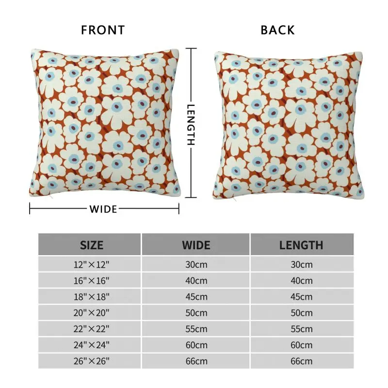 Sarung bantal motif Poppy kecil kustom 40x40cm sarung bantal gaya Modern mode untuk Sofa persegi