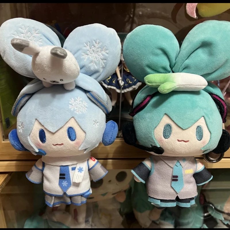15 ซม.Hatsune Miku Snow Series ตุ๊กตาตุ๊กตา Kawaii รุ่น Q Plushies กระเป๋าเป้สะพายหลังของเล่นตัวเลขการกระทําพวงกุญแจกระเป๋าจี้ของเล่นของขวัญ