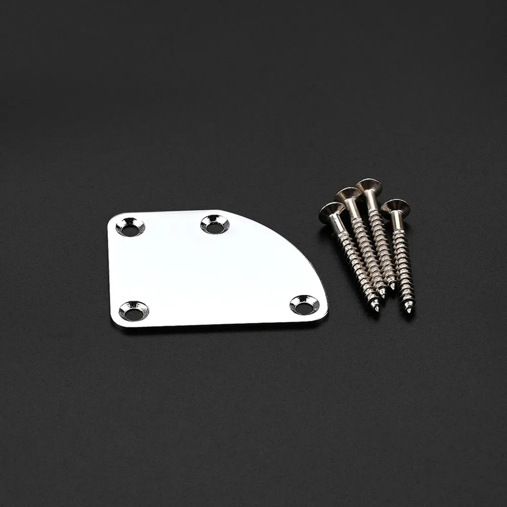 

Steel Guitar Neck Plate for Electric Guitar Replacement Mounting Screws Professional Accessory