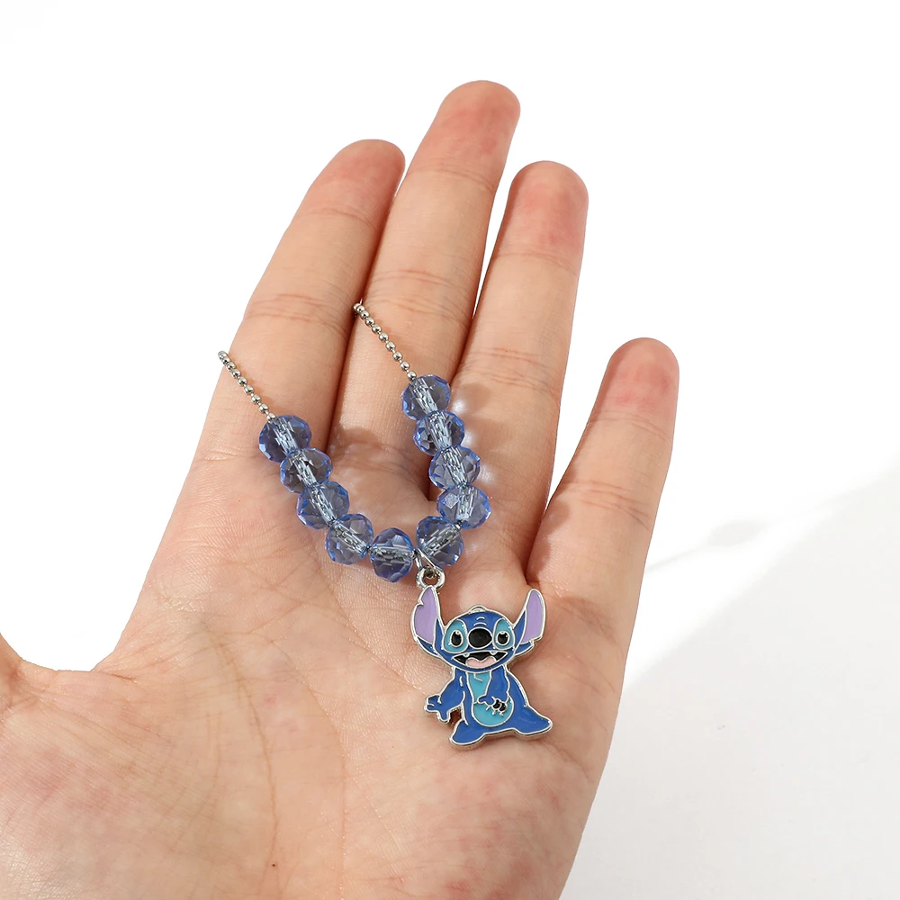 Disney-Lilo & Stitch sudut terinspirasi gelang pesona, aksesoris perhiasan wanita, membuat kalung mode anak, hadiah DIY