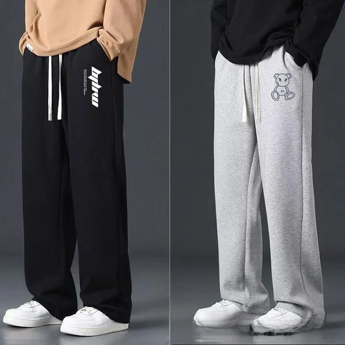 

Spring Autumn Men's Large Size Printed Straight Leg Pants Loose Faionable Casual Thin Daily Commuting Leisure Trousers