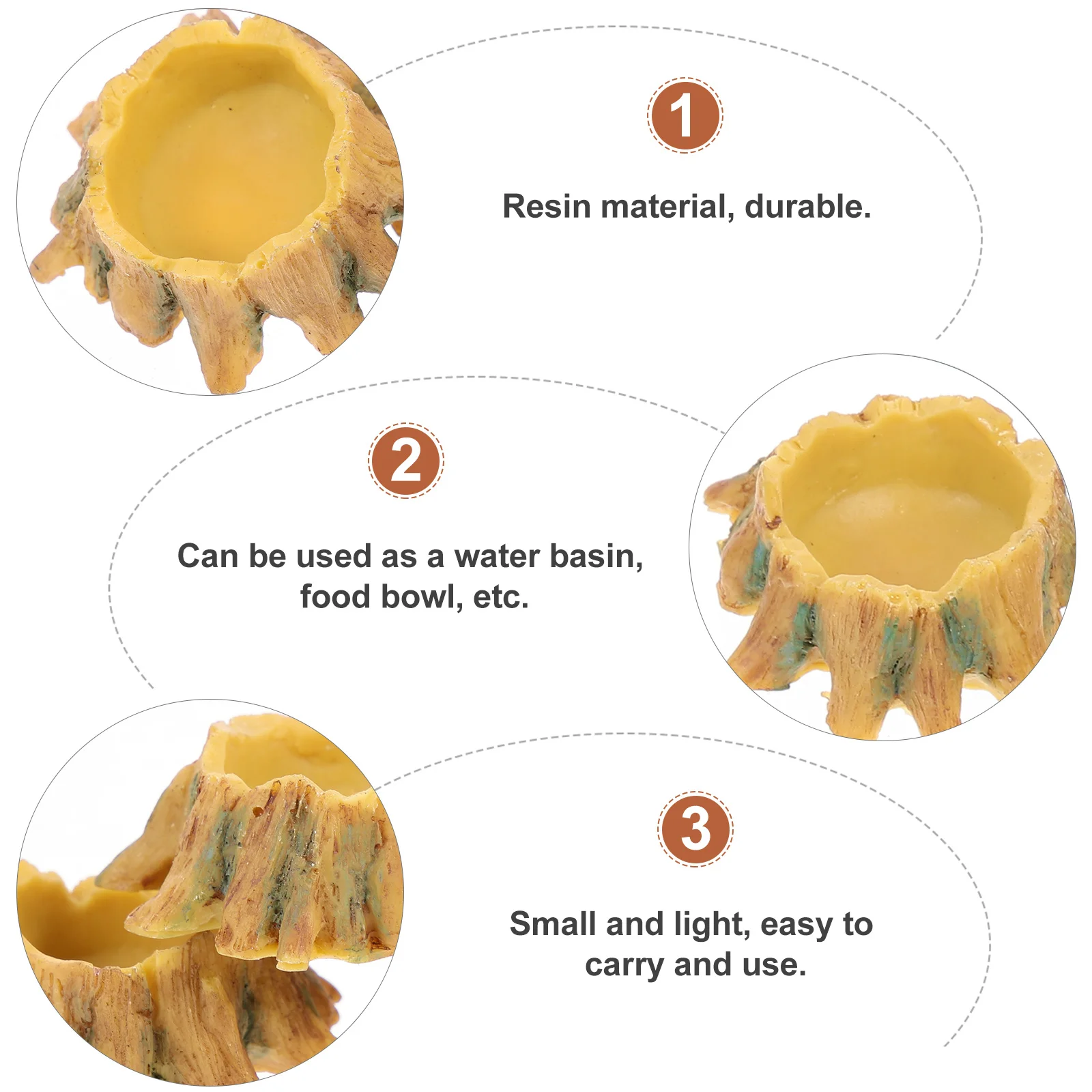 

4Pcs Reptile Water Dishes Resin Multi Function Basins for Small Frogs Easy to Use Carry Reptile Water Dish