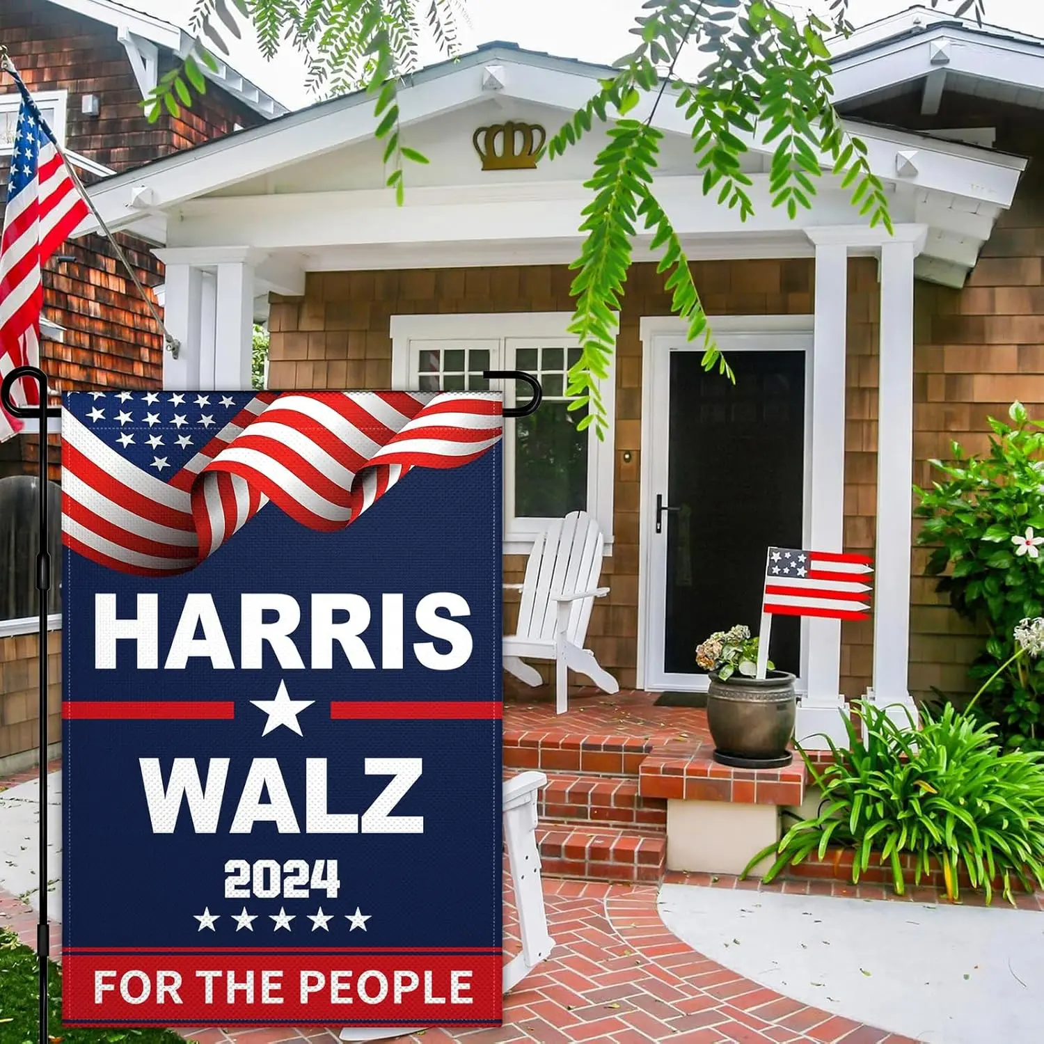 Kamala Harris 2024 Garden Flags for Outside 12x18 Double Sided Small Kamala Harris Walz 2024 President Garden Flag for Outdoor H