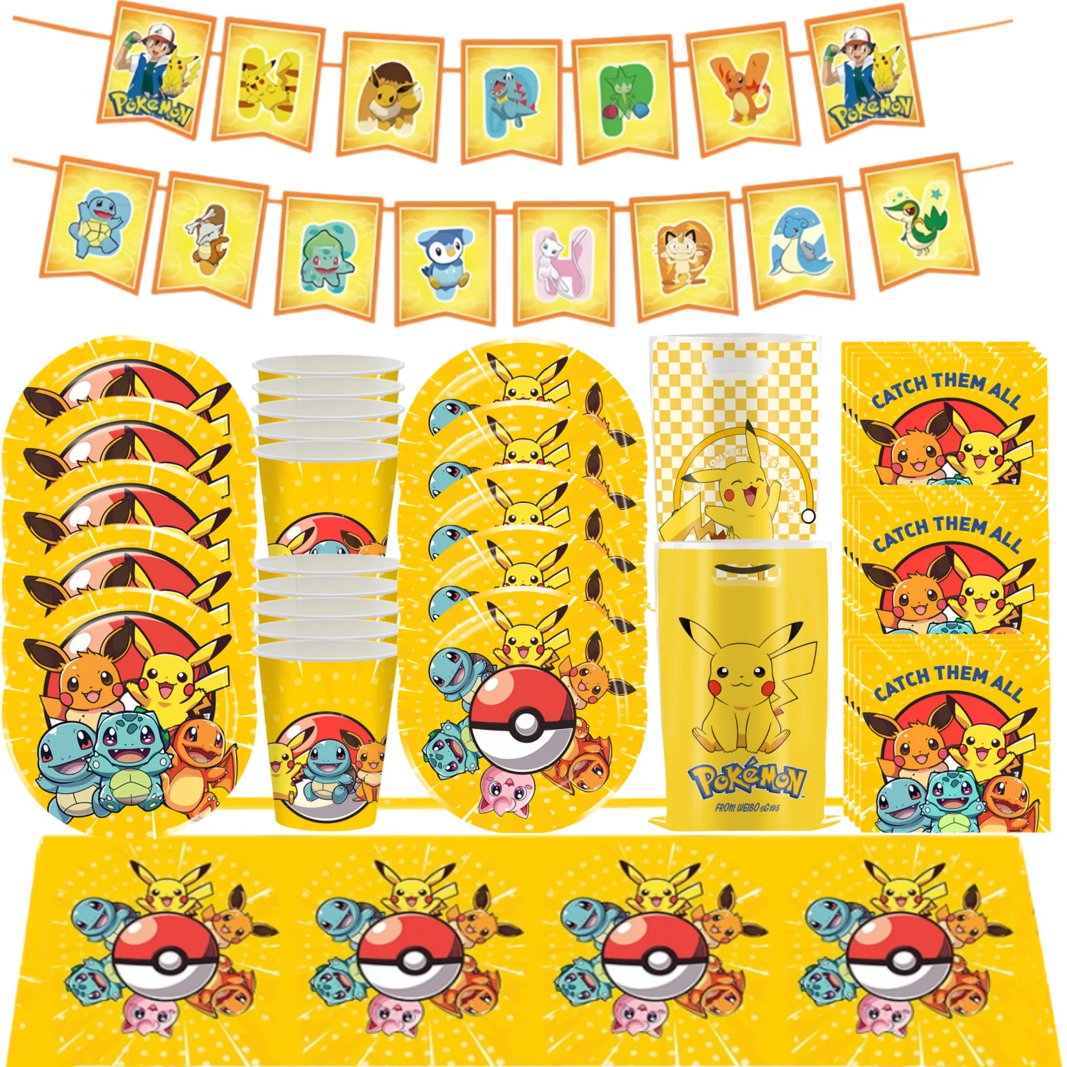 

Pokemon Birthday Decoration Pokemon Figures Set Tablecloth Plate Cup Baby Shower Supplies Pikachu Birthday Party Kid Pikachu Toy