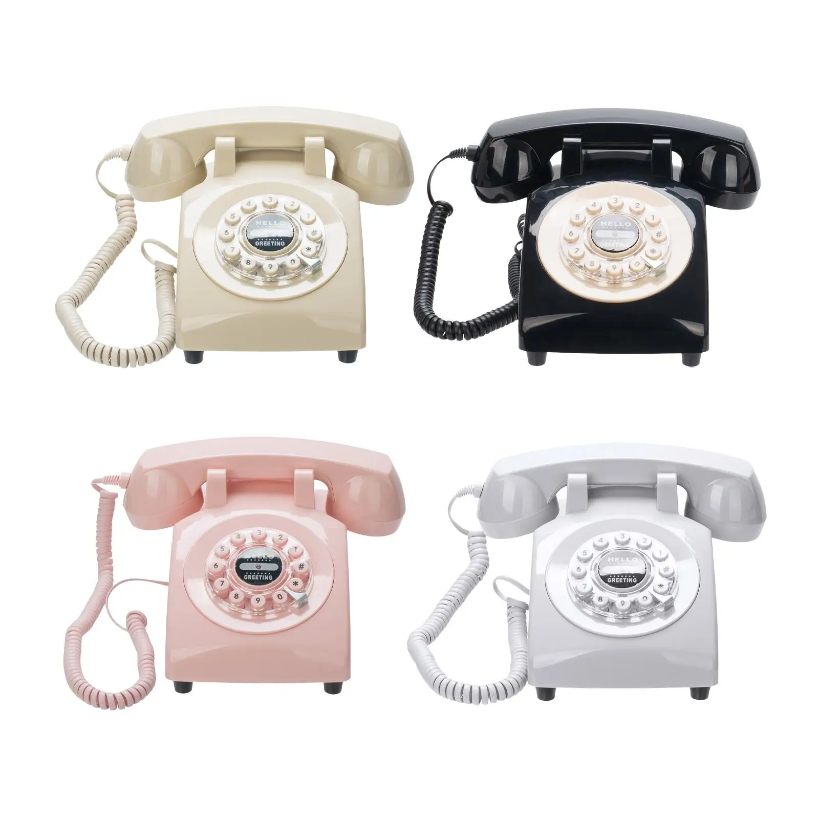 Guestbook Telephone Decorative Push Button Rotary Dial Retro Landline Phone for Desk Party Special Occasions Thanksgiving Decor