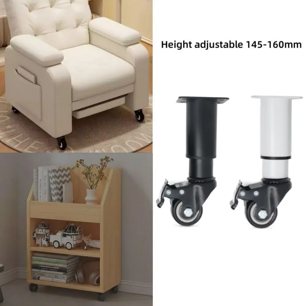 Durable Stainless Steel Table Wheels Adjustable Heavy-Duty Rotating Wheels Brake Belts Furniture Support Legs Cabinets