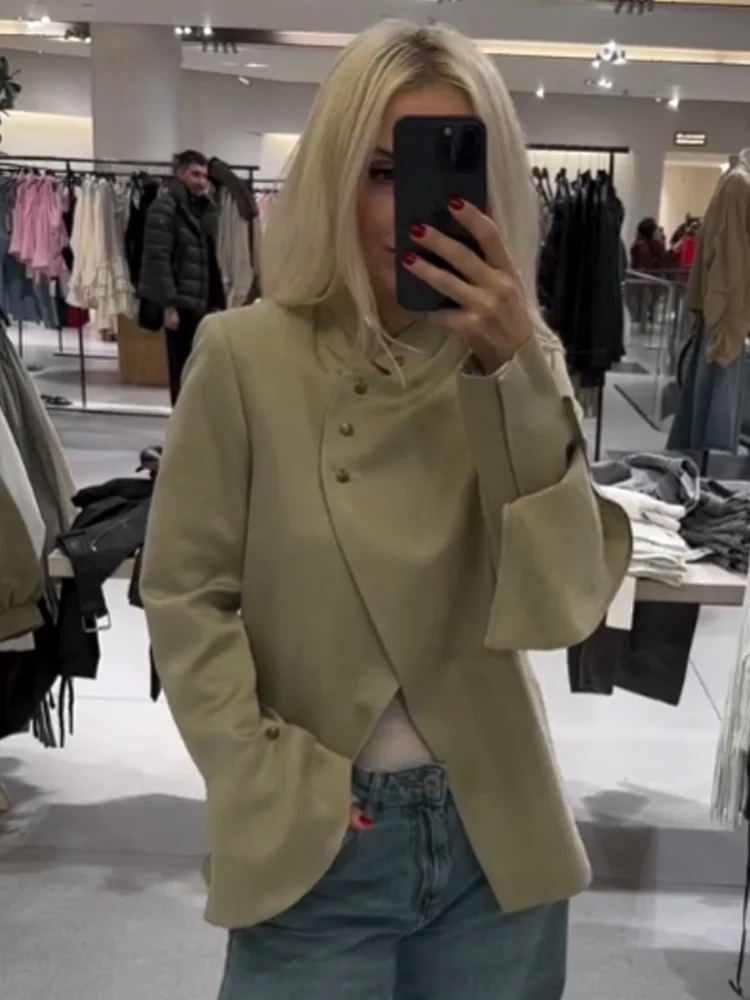 

Женский модный повседневный пиджак HH в стиле High Street, с длинными рукавами, ламинированный, декоративный, на пуговицах, однотонный, весенний блейзер