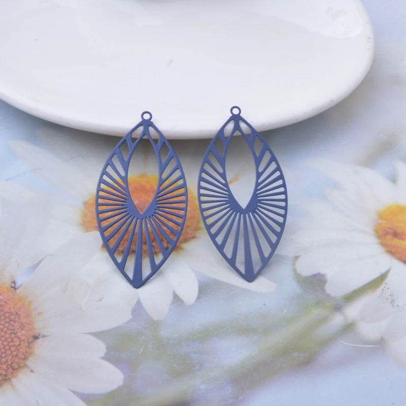 30 Stück AB8312 Messing-Filigran-Oval-Anhänger in Cremefarbe, Edelstahl-Anhänger, DIY-Schmuck, Mädchen-Ohrringe, Accessoires – Detail 7