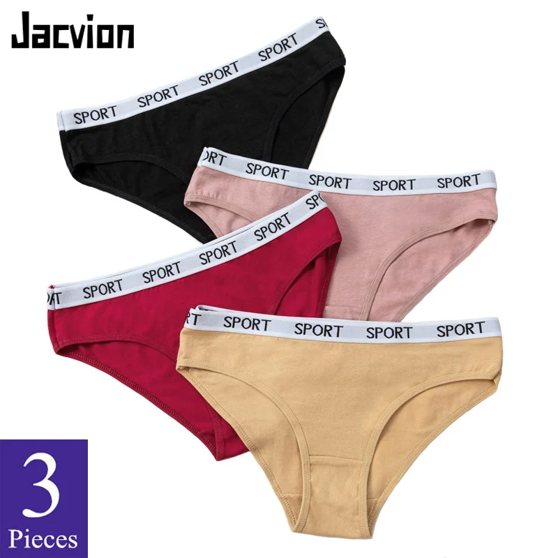 Cotton Women\'s Panties Sport Underwear Solid Color Briefs For Women S-L Sexy Underpants Comfortable Female Lingerie