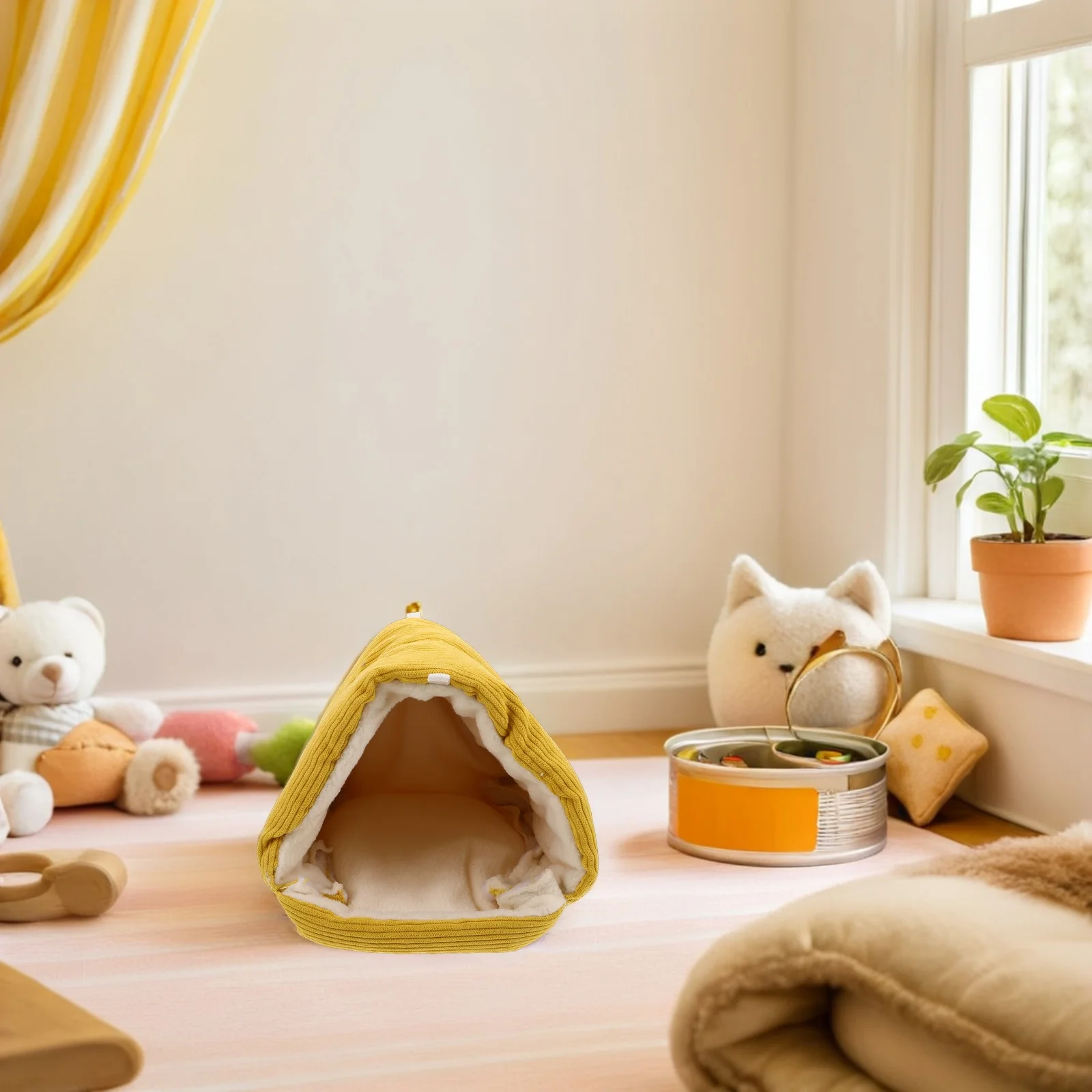 

Pet Bird Nest Hanging Hammock Bed for Breeding Parrot Cotton Thicken Cozy Birds Yellow