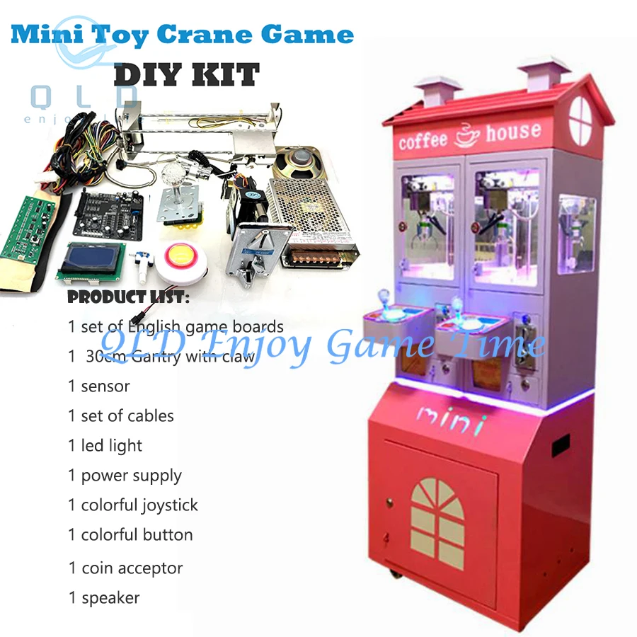 Mini pórtico de acero inoxidable con garra y motor, kit de sensor de pantalla LCD, juguete de juego recreativo DIY, máquinas de grúa para muñecas, placa base