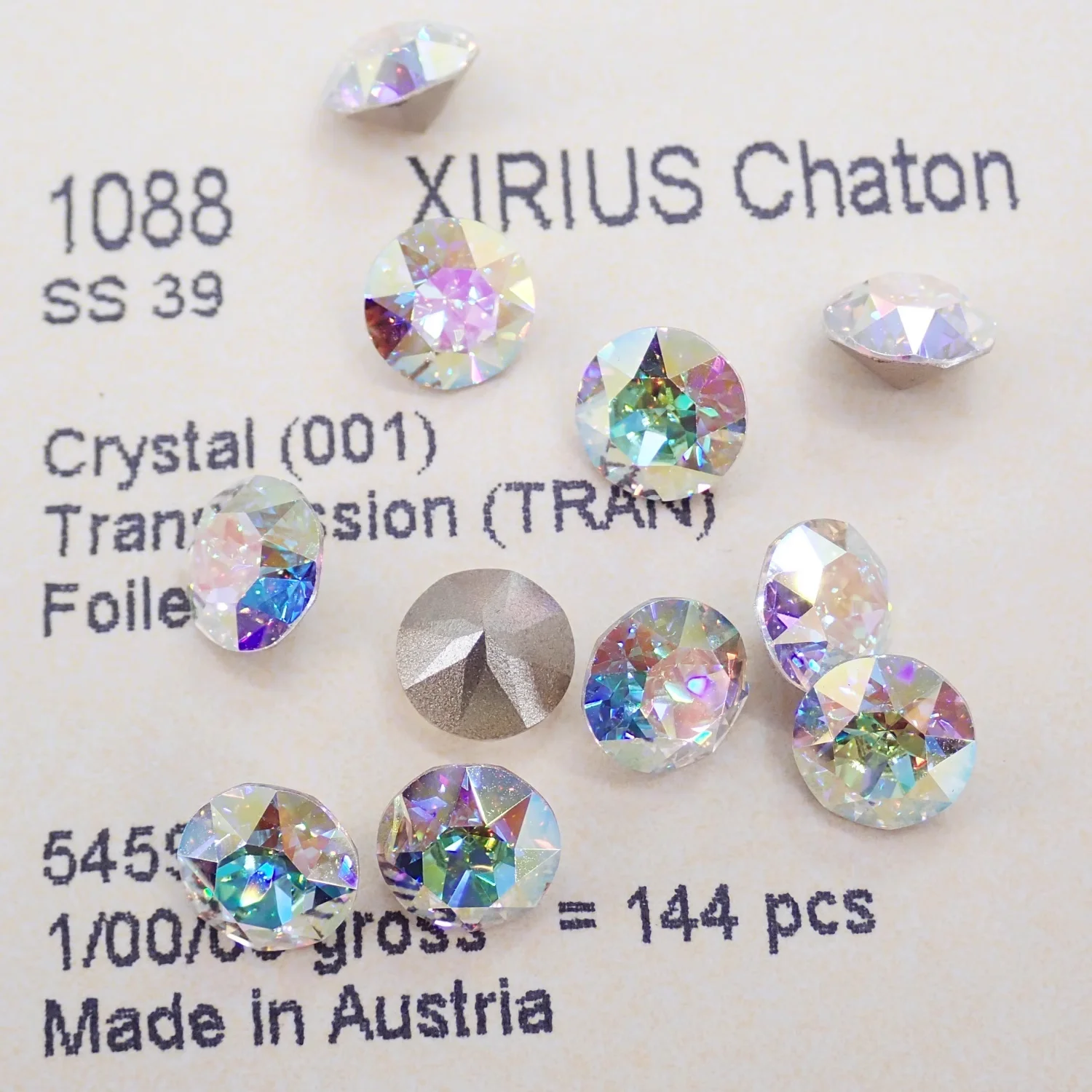 NEW Genuine Crystals from Austria 1088 XIRIUS Chaton For Nail Art DIY Earrings Jewelry Pointed Back Foiled Rhinestone Strass