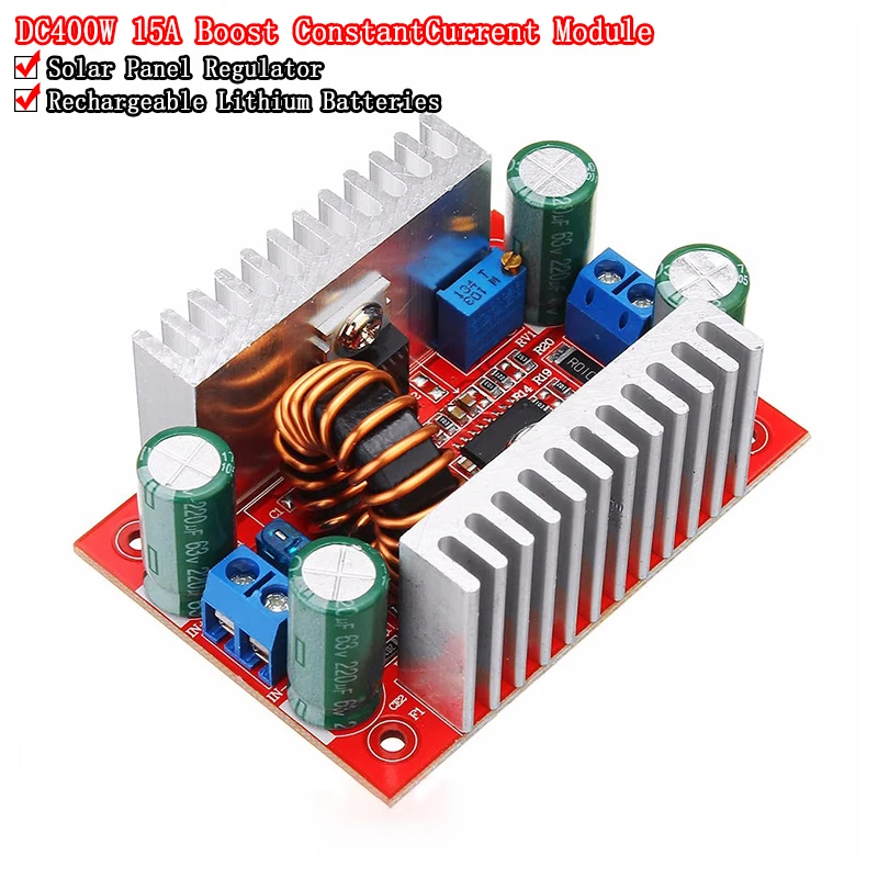 DC 400W 15A Step-up Boost Converter Constant Current Power Supply LED Driver 8.5-50V to 10-60V Voltage Charger Step Up Module