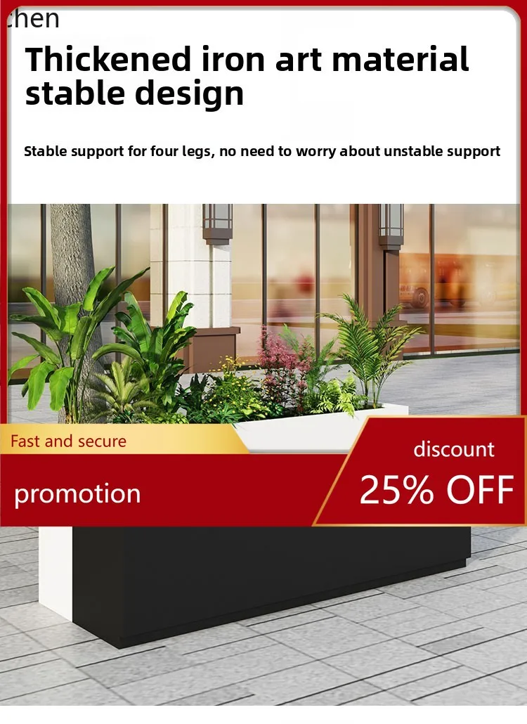 HT Outdoor Balcony Terrace Flower Box Garden Planting Box Rest Seat Bench Luminous Partition Fence