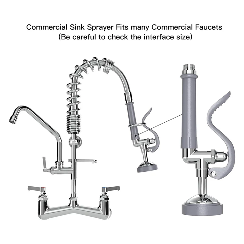 الترويج! 2X بخاخ بالوعة، بخاخ شطف مسبق لصنابير حوض المطبخ التجارية، 1.42 GPM صمام بخاخ فوهة رش الأطباق