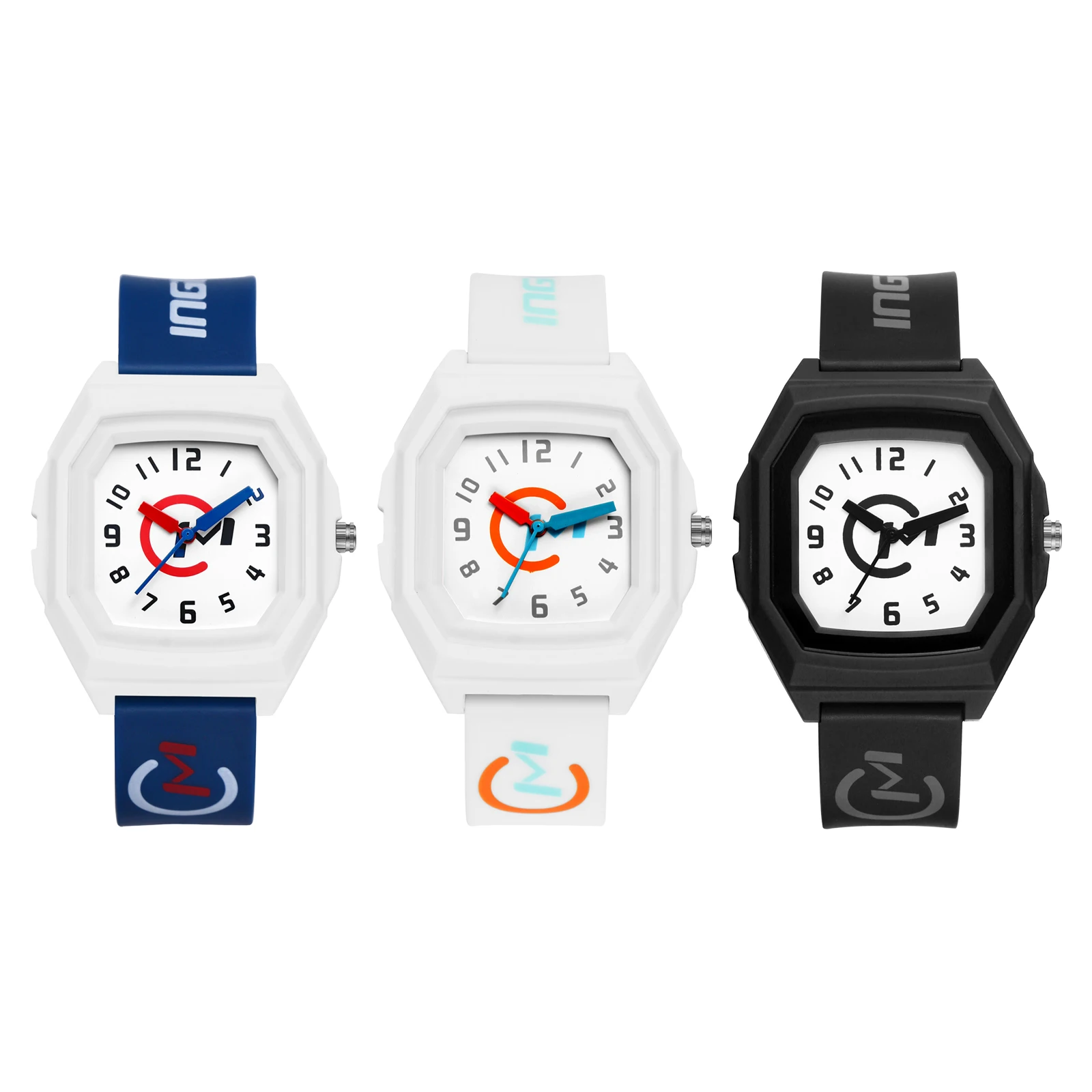 LANCARDO-Silicone Band Square Dial Relógio de pulso, Relógio esportivo para estudantes adolescentes Crianças, meninos e meninas, fofo, geléia, presente de Natal