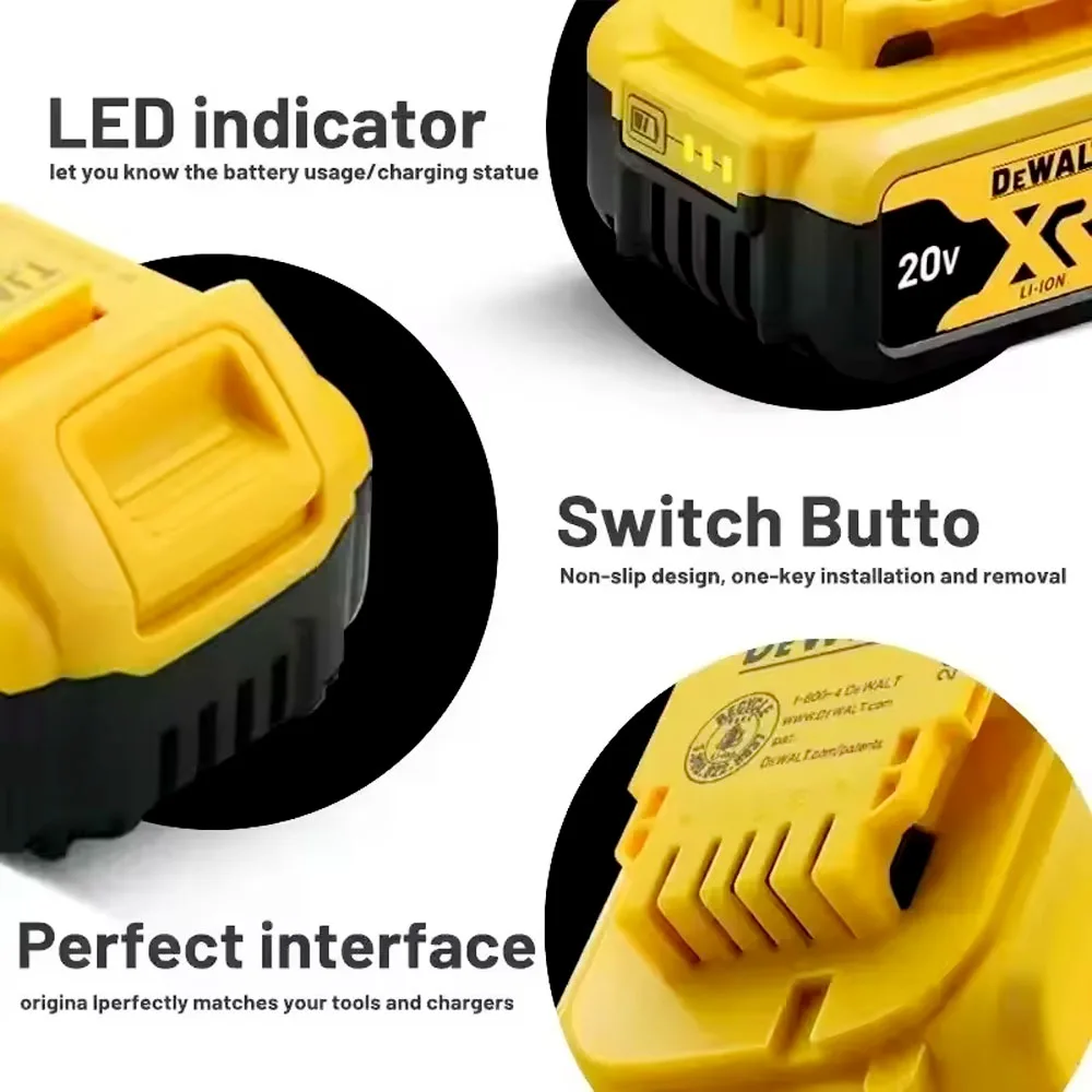 Batterie DeWALT 100% originale 20V 3Ah MAX FlexVolt pour outil électrique DCB606 DCB205 DCB206 DCB209 DCB182 avec chargeur