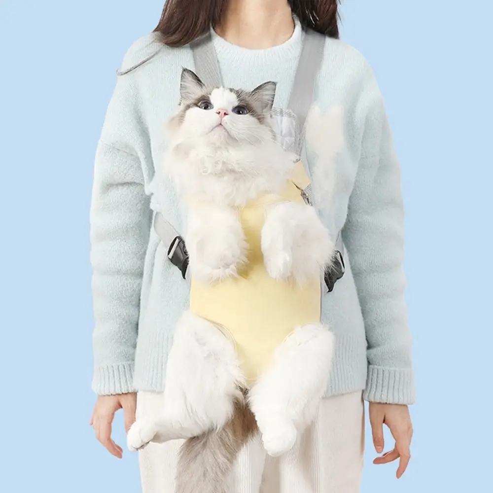 

Mesh Cat Dog Carrier Bag Hands-Free Adjustable Dog Shoulder Handle Bags Breathable Front Leg Out Pet Double Shoulder Backpack