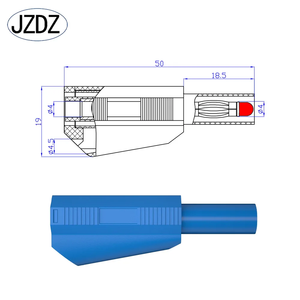 JZDZ-Cabo de chumbo de teste multímetro, fio, segurança tipo, totalmente isolado, 4mm Banana Plug, 100cm,. 70021, 5 PCes