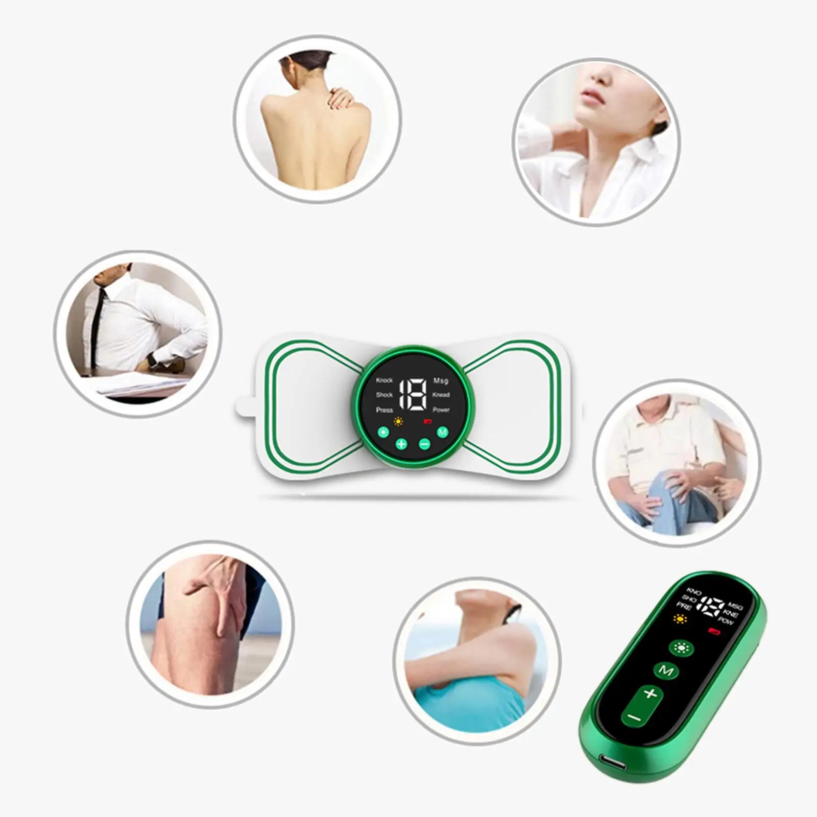 

Electric Neck Massager Pressing Kneading Tapping 19 Levels Intensity Deep