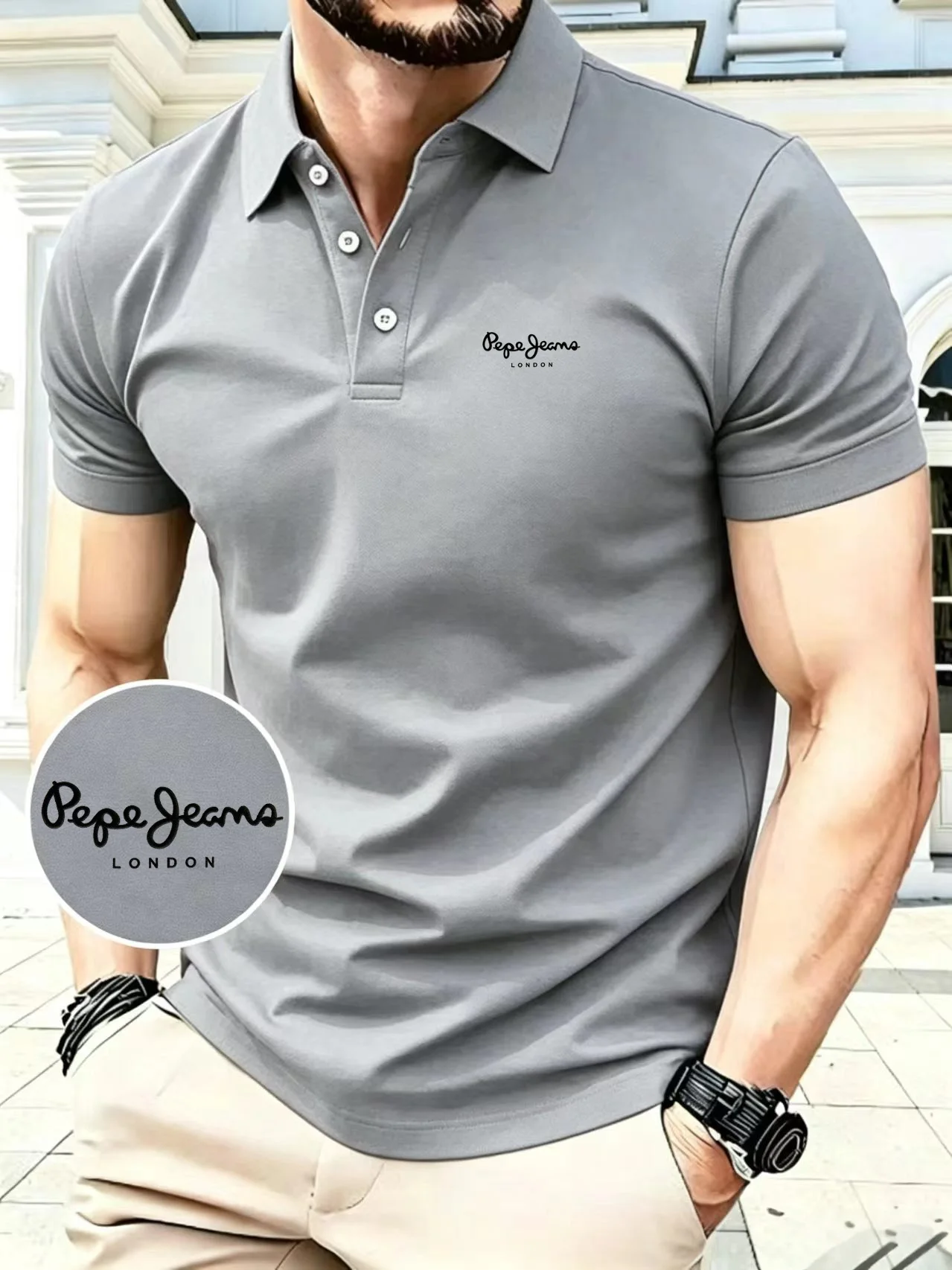 Men's Summer polo shirt comfortable breathable lapel Light Luxury embroidery polo shirt outdoor urban casual T-Shirt top - view 3