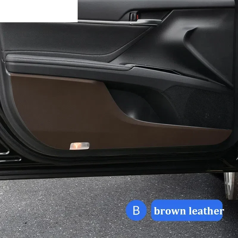 

Для TOYOTA Camry XV70 2018-2023 автомобильный дверной противоударный коврик из кожи из углеродного волокна, замша, защитная наклейка на порог