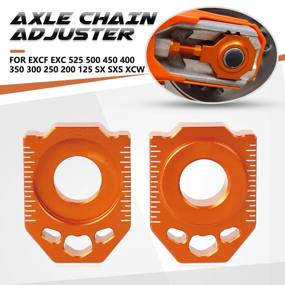 

Motorcycle Axle Block Tensioner FOR EXCF EXC 525 500 450 400 350 300 250 200 125 SX SXS XCW Chain Adjuster Regulator Sliders