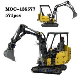 Nowa MOC-135577 Mini koparka ręczna edycja splicingu Model klocki do budowy 571PCS kolekcja dla dorosłych zabawka dla dzieci prezent urodzinowy