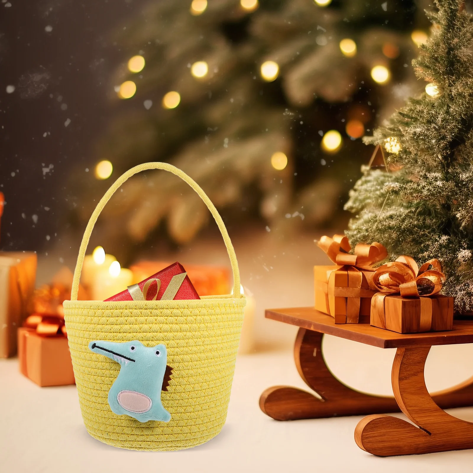 سلة صغيرة مع مقبض سلة هدايا لطيفة لعيد الميلاد وحفلات الزفاف وحفلات الزفاف وحفلات الزفاف وسلال صغيرة إبداعية