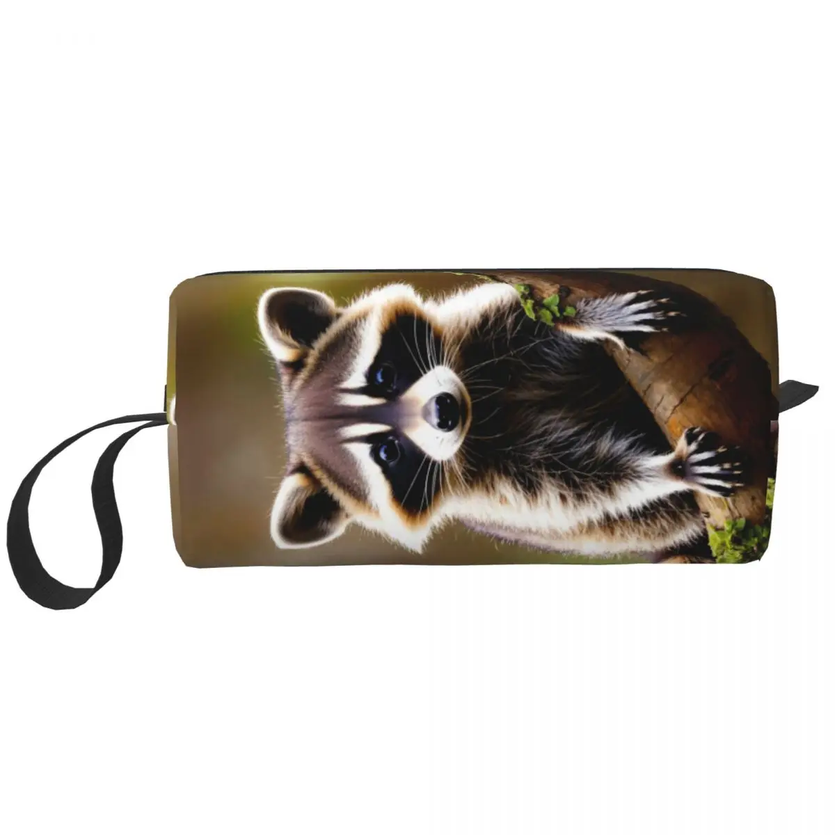 Custom Kawaii Funny Raccoon Travel Toiletry Bag for Women Makeup Cosmetic Organizer Beauty Storage Dopp Kit