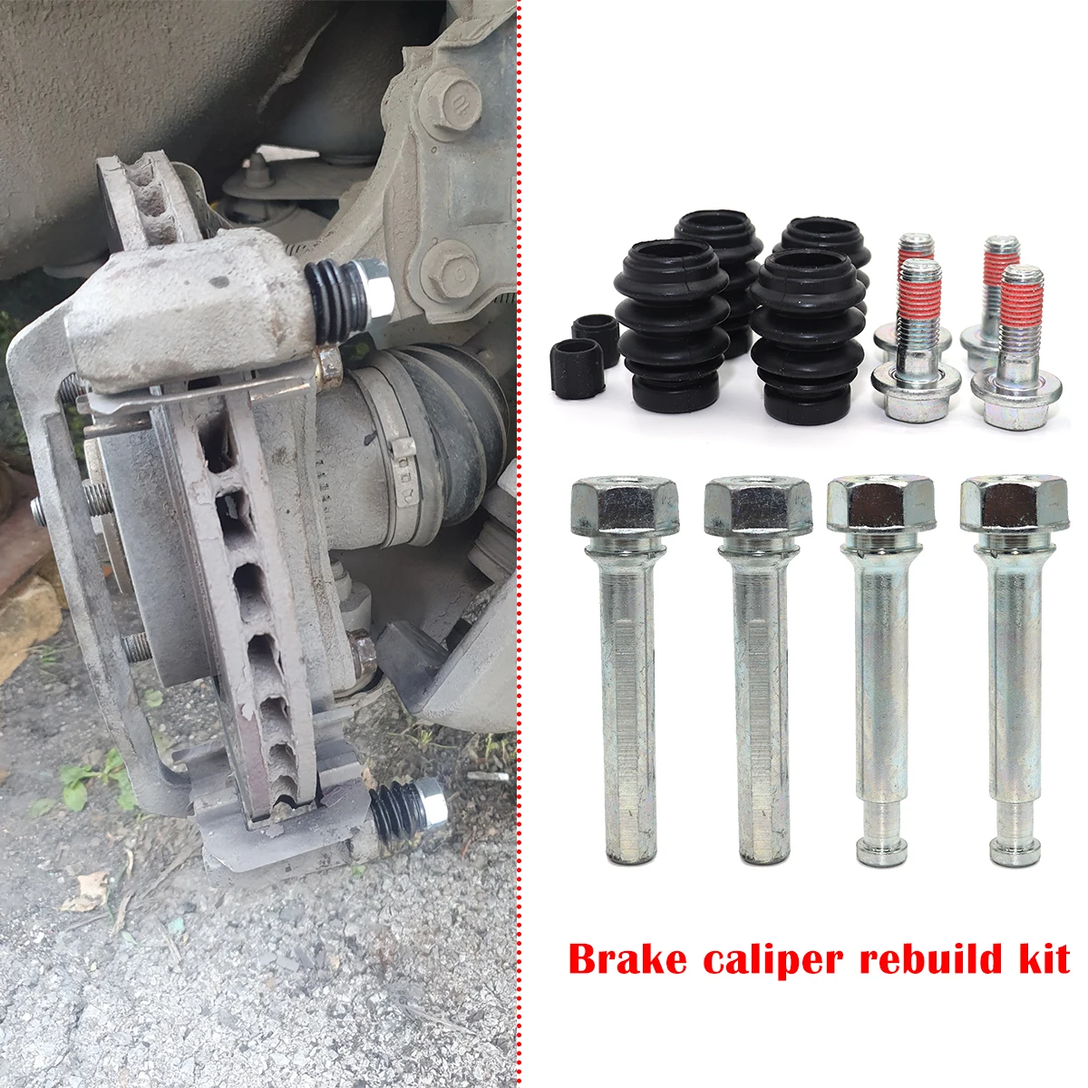Perno guía deslizante del cilindro de la pinza de freno para CHEVROLET, Citroën, Hyundai, KIA, OPEL, para tornillos de la carcasa del disco, buje de goma, retén de la funda