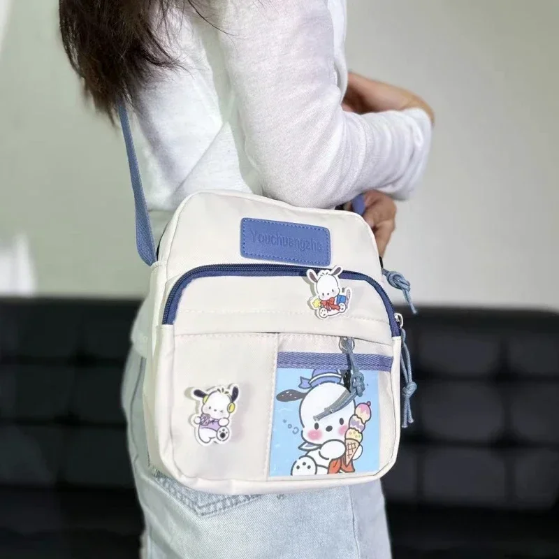 New Sanrio Original Kawaii My Melody Cinnamoroll Postman Canvas Bag Cartoon Pochacco Casual Fashion Shoulder Bag Holiday Gift