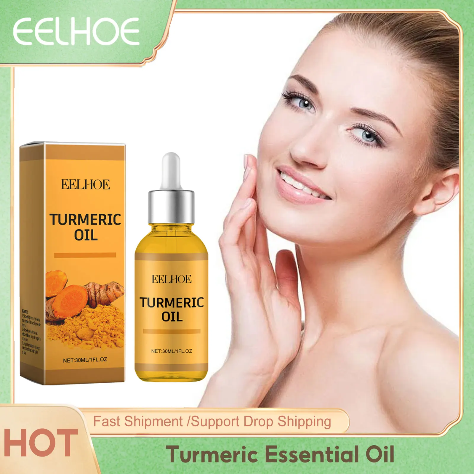 Turmeric Facial Essence Pigmentation Remover Even Skin Soften Skin Hydrated Skin Shrink Pores Moisturizing Soothing Face Serum