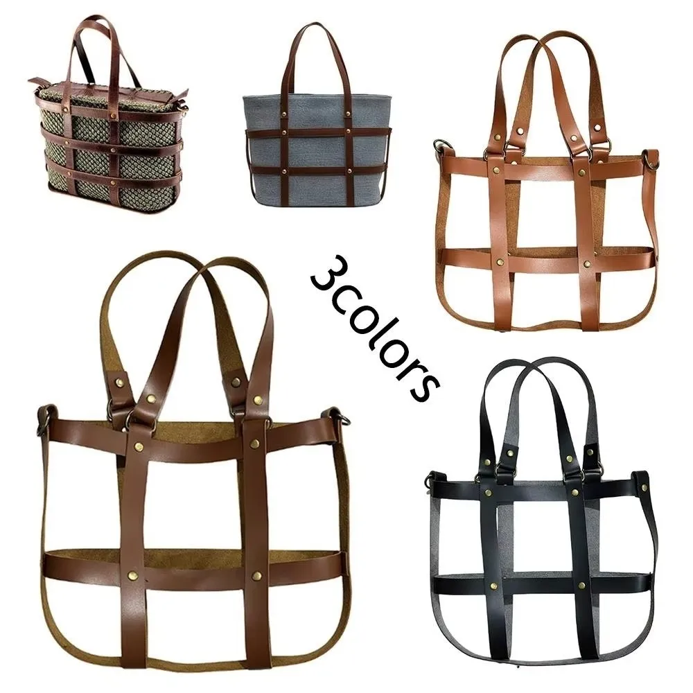 ريترو ستايل DIY حقيبة يد صنع عدة بولي Leather الجلود حزام الكتف قابل للتعديل حقيبة من القماش سعة كبيرة حقيبة جلدية قيعان