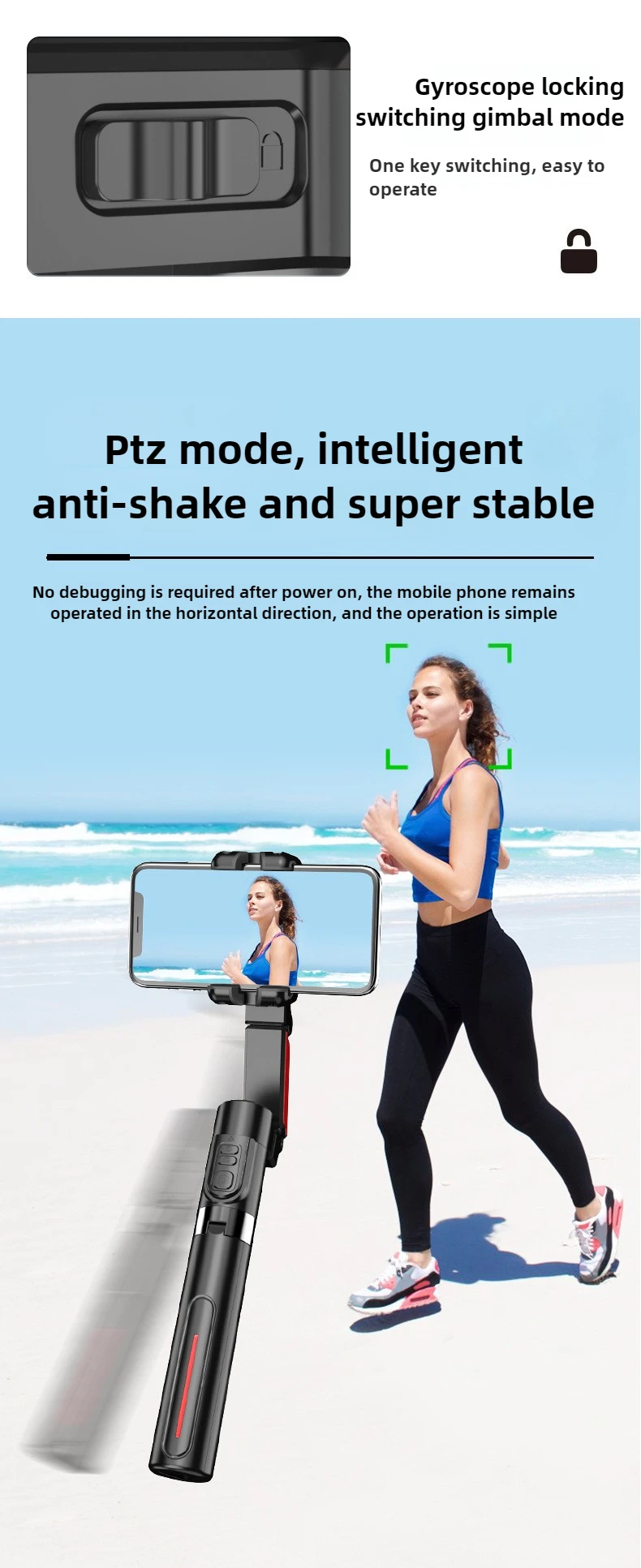 Anti-shake Handheld Gimbal Stabilizer Selfie Stick for Smartphone Action Camera Bluetooth Tripod Handheld Gimbal Stabilizer