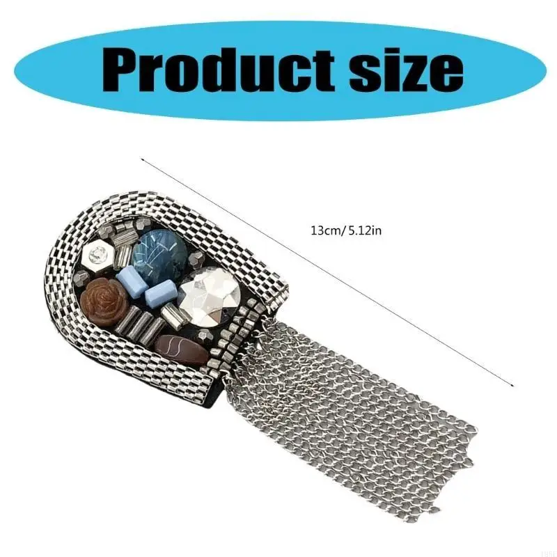 195E Metal Tassels Shoulder Epaulet Vintage Chain DIY Sewing Decoration Epaulet