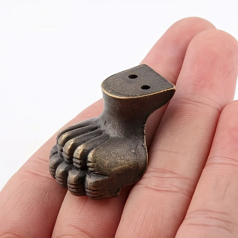 8pcs Antique Foot Brass Jewelry Bracket Cabinet Protector For Furniture Hardware Wood Box Decorative Feet Leg Corner Hardware view 4