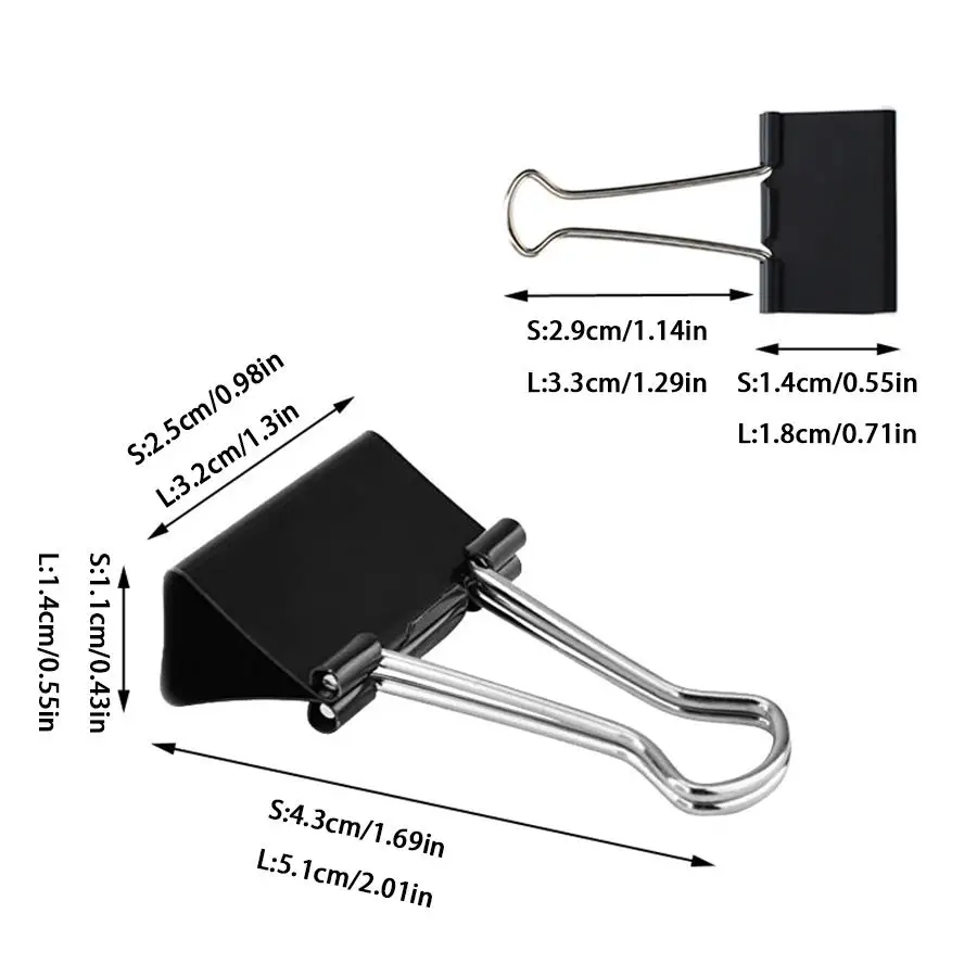 10pcs Binder Clip, Metal Paper Holders, Portable Document Clamps for Student Homework Sorting, Notebook & Papers Arrangement XJM