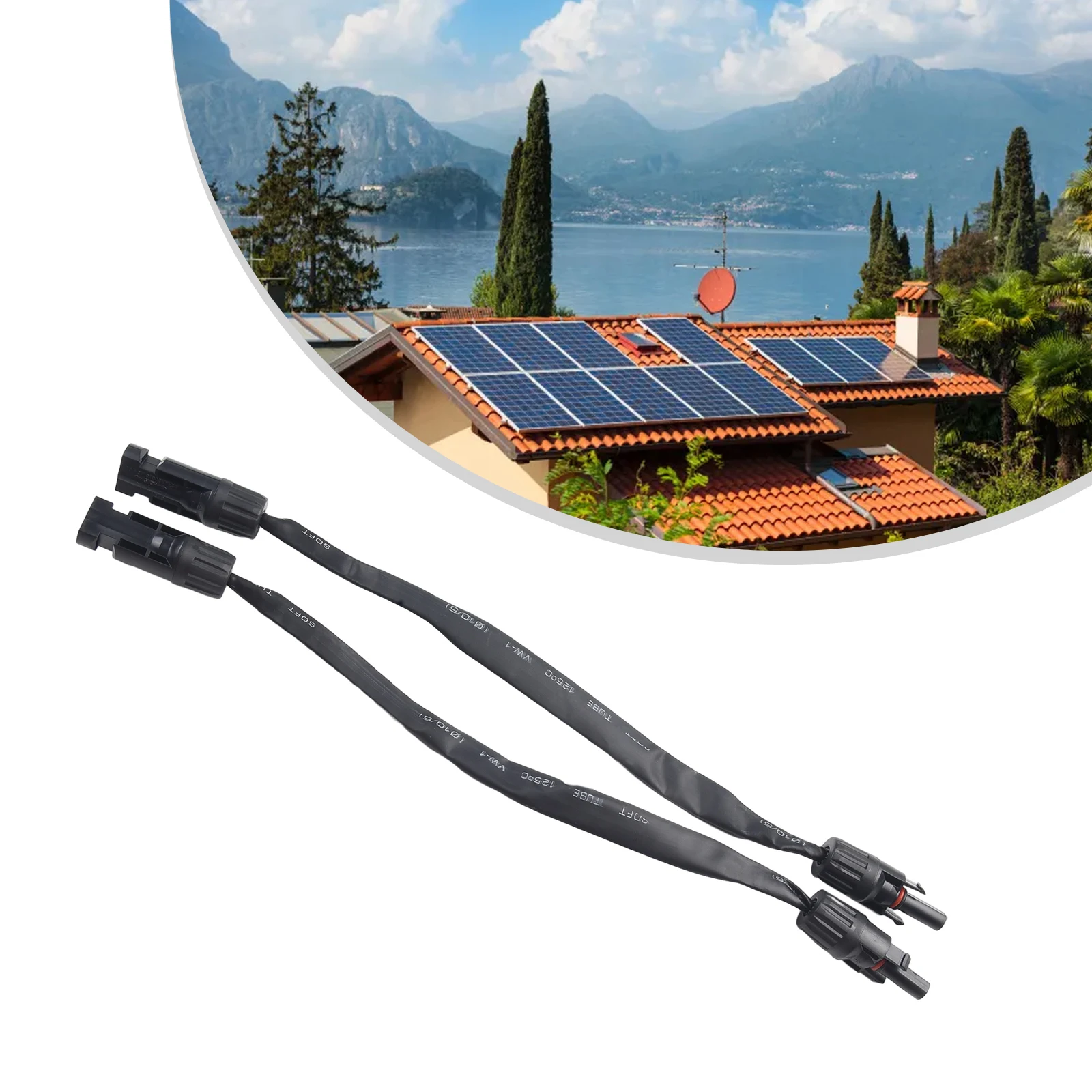 2 PCS PV Solar Cable Feedthroughs 35 CM Flat Solar Panel Wiring Solar Panel Connectors With Plug And Coupler Solar Power Part