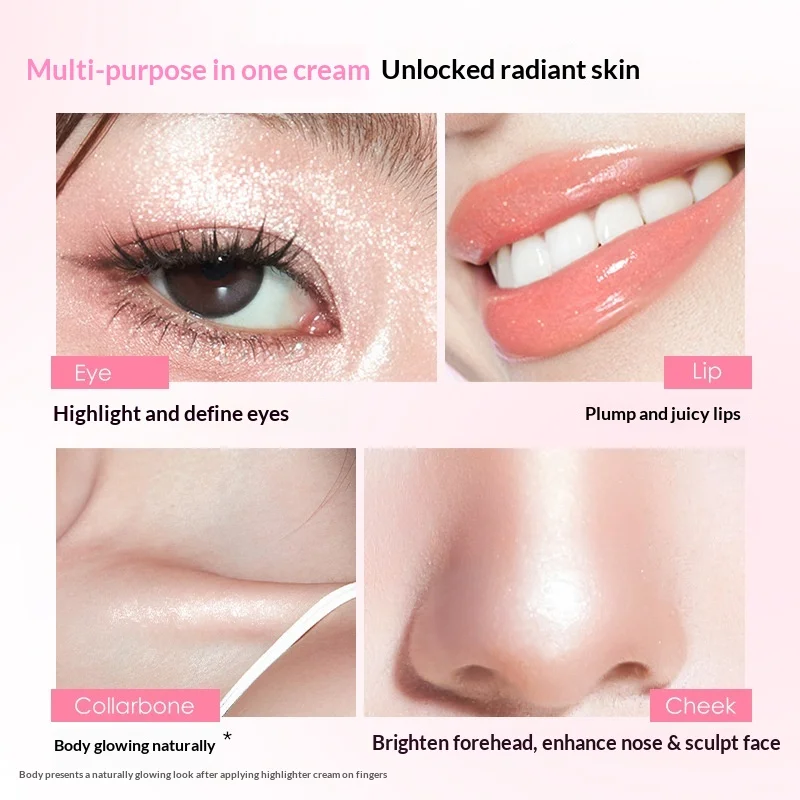 RMT Multi-Effekt All-in-One Illuminating Jelly Eyeshadow Stick Highlighter Stick Lippenpflege Voll und Langanhaltend Wasser-Glanz Multi