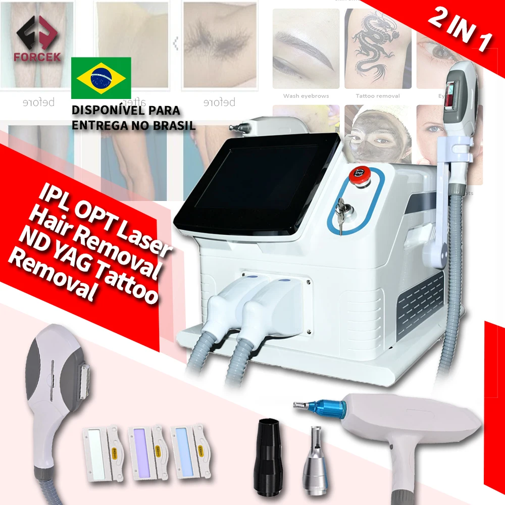 

Multifunctional 2 in 1 With Laser Beam Nd Yag Laser Hair Removal Portable Tattoo Removal IPL Opt Hair Removal Machine Diode