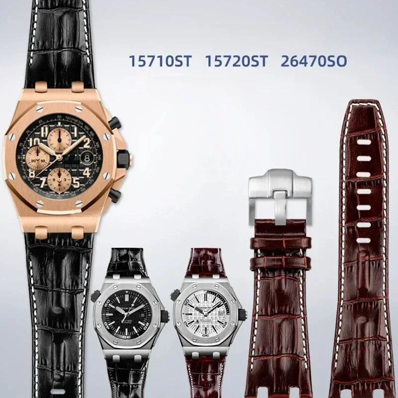 

Браслет 28 мм для Audemars and Piguet Royal Oak Offshore, ремешок для часов AP 26470 26470 15703 15710, мужской ремешок для часов из воловьей кожи
