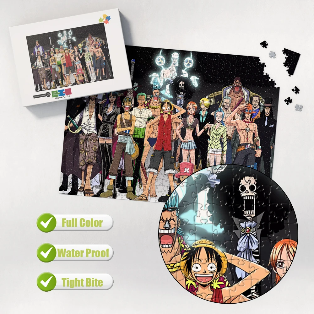 Puzzle personnalisé avec image de dessin animé pour adultes et enfants, Tangram, Anime, Multi-taille, Une pièce, famille, jouets personnalisés