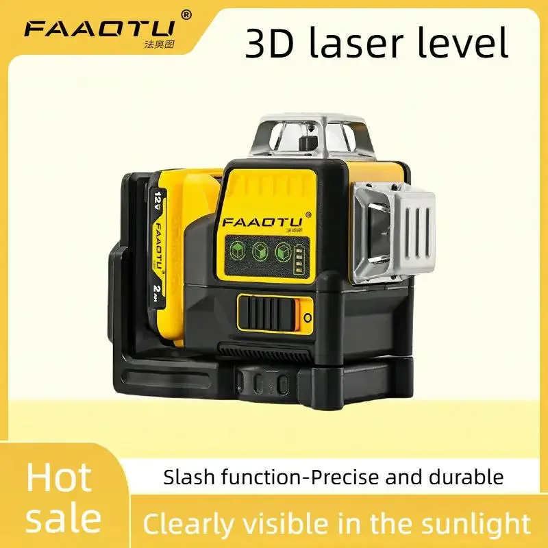 

FAAOTU 089LG Degree Vertical 12V DeWalt 12 Line Laser 360 Level Outdoor Green Laser Level Tool green laser