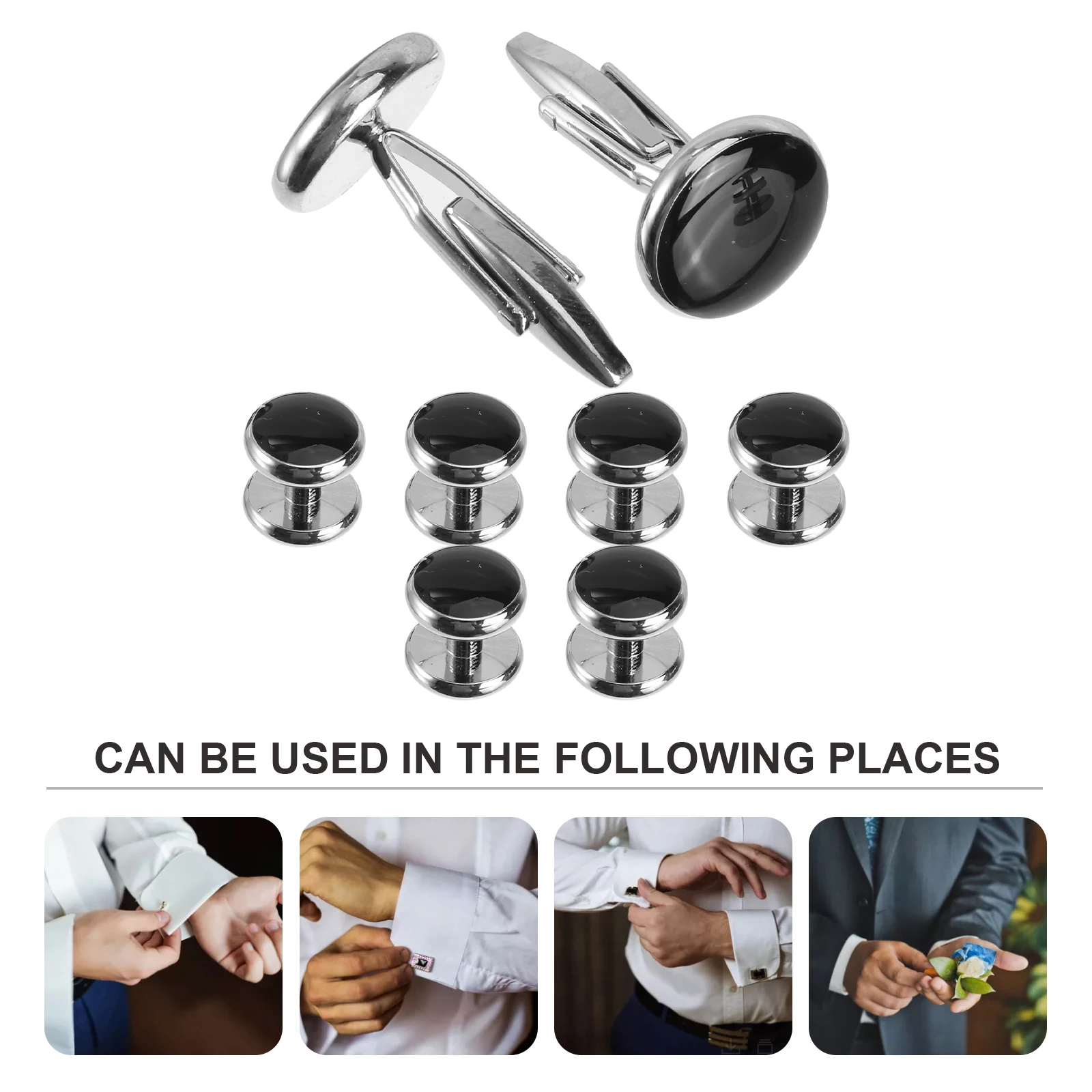 

8 Pcs Tuxedo Button Set Links for Men Shirt Pocket