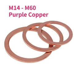 M14 M16 M18 M20 M22 M24 M27 M30 M33 M36 M42 M45 M48 M50 M60 Boat Purple Copper Sealing Washer Flat Seal Ring Gasket Washers