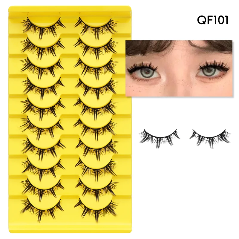 DINGSEN 10 Paar Anime-Wimpern Großhandel Manga-Wimpern Natürliche Lange Wiederverwendbare Künstliche Wimpern Make-up Cosplay Katzenaugen-Wimpern – Detail 20