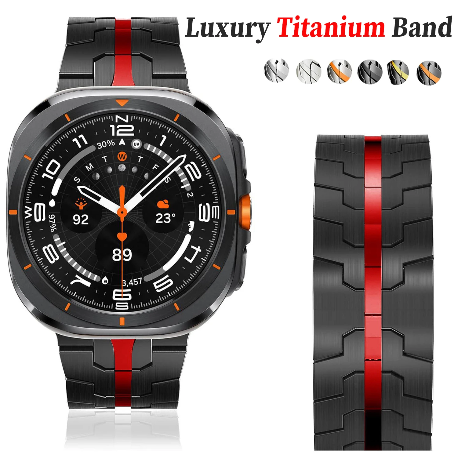 

Титановый браслет для Samsung Galaxy Watch Ultra 2025, мужской металлический ремешок класса люкс для Samsung Galaxy Watch 7 Ultra 47 мм, Correa