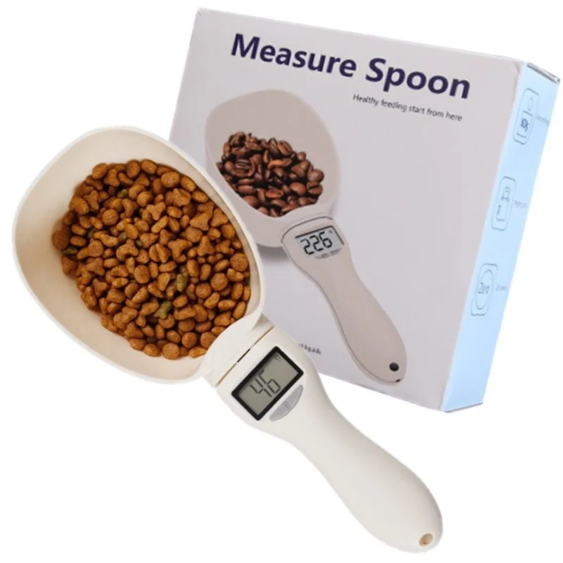 Home Electronic Baking Scale Pet Dog Food Cat Food Measurement Spoon Electronic Weighing Cat Dog Food Weighing Feeder Spoon